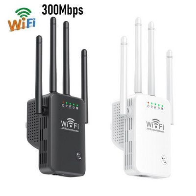 WiFi produživači Pojačivač signala 2,4 GHz WiFi pojačalo 300 Mbps Jednostavno postavljanje 4 antene velikog dometa za dom s Ethernet priključkom