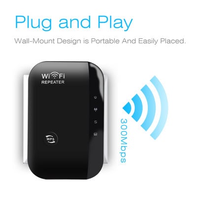 WiFi ретранслатор WiFi разширител 300Mbps усилвател WiFi усилвател Wi Fi сигнал Wi-Fi ретранслатор Безжична точка за достъп с голям обхват
