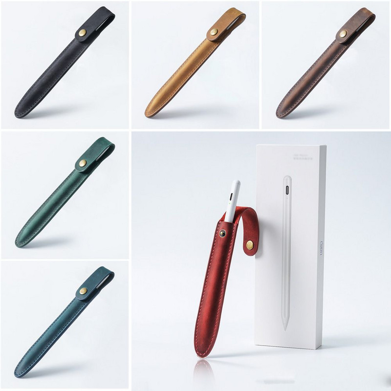 Apple Pencilhez 1/2 tok iPad ragadós tartó táblagéphez érintőceruza toll tok tasak táskák lóbőr védő hüvely borítás