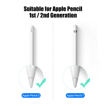 Замяна на метални върхове за Apple Pencil 1-во 2-ро поколение iPad Stylus Transparent 4.0 Nib Double Layer Touchscreen Pen