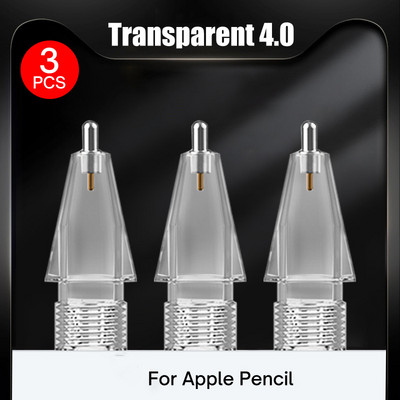 Metallist otsikute otste asendus Apple Pencil 1. 2. põlvkonna iPad Stylus Transparent 4.0 otsaga kahekihilise puuteekraani pliiatsi jaoks
