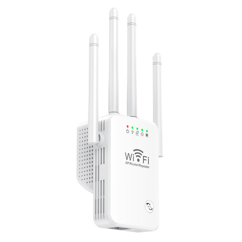 WiFi paplašinātāju signāla pastiprinātājs 2,4 GHz WiFi diapazona paplašinātājs 300 Mbps vienkārša iestatīšana 4 liela diapazona antena mājām ar Ethernet portu