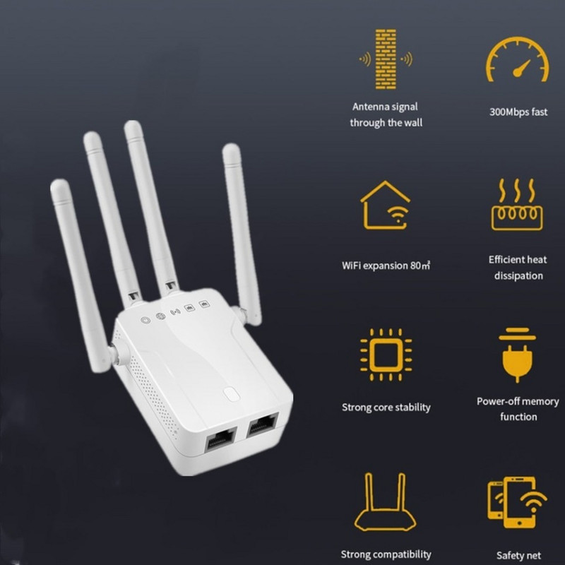 BGGQGG M-95B WiFi Repeater Wi-Fi Range Extender 300Mbps Ενισχυτής σήματος 802.11N/B/G Booster Repetidor Wi Fi Reapeter