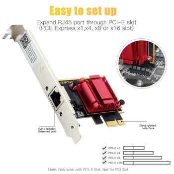 2.5G PCI-E към RJ45 мрежова карта RTL8125B чип Gigabit Ethernet PCI Express мрежова карта 10/100/2500Mbps 1Gbps/2.5Gbps за компютър