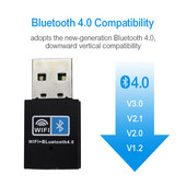 150Mbps WiFi Bluetooth belaidis adapteris USB adapteris 2.4G Bluetooth V4.0 Dongle tinklo plokštė RTL8723BU, skirta staliniam nešiojamam kompiuteriui