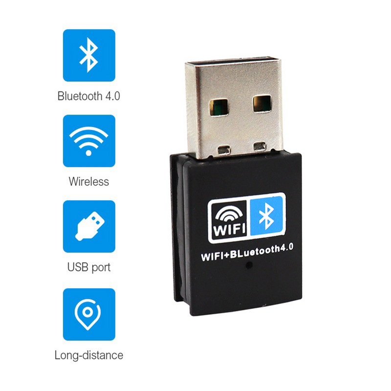 150Mbps WiFi Bluetooth belaidis adapteris USB adapteris 2.4G Bluetooth V4.0 Dongle tinklo plokštė RTL8723BU, skirta staliniam nešiojamam kompiuteriui