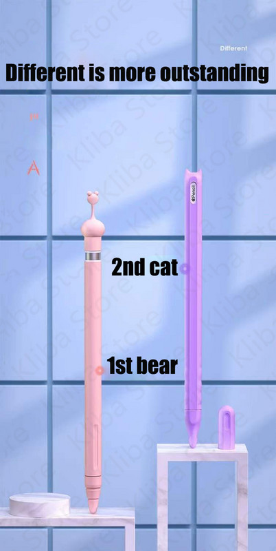 Silikónové puzdro pre Apple Pencil 1 a 2, ochranné puzdro pre iPad 1. a 2. generácie, mäkké, pre iPad 1. a 2. generácie.