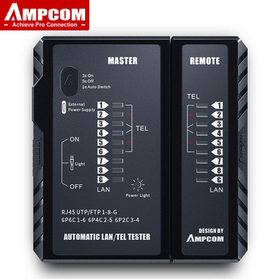 AMPCOM tīkla kabeļa testeris, LAN tālruņa vadu pārbaudītāja rīks tīkla rīka Ethernet remonts RJ45/RJ11/RJ12/CAT5/CAT6/CAT7/CAT8