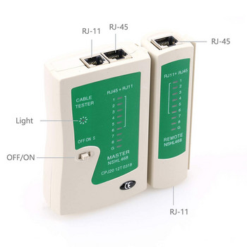 Тестер за мрежови кабели AMPCOM RJ45 Тестер за Ethernet кабел Lan Test Tool за Cat5 Cat6 CAT7 8P 6P LAN кабел и RJ11 телефонен кабел