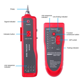 Ελεγκτής καλωδίου δικτύου LAN Τηλεφωνικός ανιχνευτής συρμάτων διάγνωσης Tone Tracer για STP UTP Cat5 Cat6 RJ45 RJ11 Ανιχνευτής γραμμής