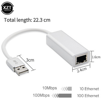 Προσαρμογέας USB Ethernet Κάρτα δικτύου Δωρεάν πρόγραμμα οδήγησης USB σε RJ45 εκατομμύρια LAN Καλώδιο μετατροπέα προσαρμογέα δικτύου 100 Mbps για PC Mac