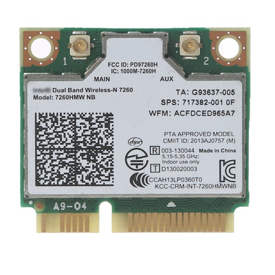 7260NB INTEL 7260HMW NB MINI PCI-E WIFI karte HP klēpjdatoram 300M divjoslu bezvadu tīkla adapteris SPS:717382-001 7260