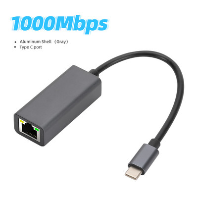 1000Mbps USB 3.0 laidinis C tipo USB į Rj45 Lan Gigabit Ethernet adapteris Tinklo plokštė AX88179 lustas, skirtas Mac OS PC nešiojamasis kompiuteris Windows