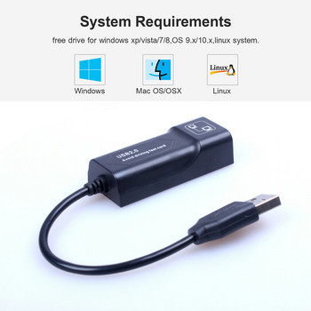 Προσαρμογέας USB Ethernet Κάρτα δικτύου USB Lan Mini Προσαρμογέας δικτύου USB σε RJ45 10/100 Mbps Lan USB RJ45 Κάρτα για φορητό υπολογιστή Mac