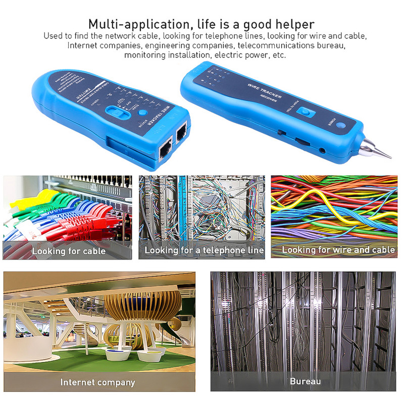 Kabelio sekimo priemonė Laidų sekimo priemonė Tracer Toneriai Telefonas Ethernet LAN tinklas Kabelių testeris detektorius linijos ieškiklis, skirtas RJ11 RJ45 Cat5 Cat6