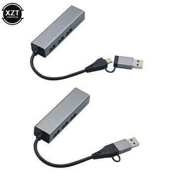 USB C Ethernet с 3 порта USB HUB 3.0 RJ45 Lan мрежова карта USB към Ethernet адаптер за Mac iOS Android PC RTL8153 USB 3.0 HUB
