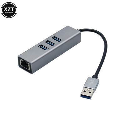 USB C Ethernet με 3 θύρες USB HUB 3.0 RJ45 Lan κάρτα δικτύου Προσαρμογέας USB σε Ethernet για Mac iOS Android PC RTL8153 USB 3.0 HUB