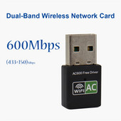 600 Mbps USB WiFi adaptér USB Ethernet WiFi Dongle 5 GHz Lan USB Wi-Fi adaptér PC anténa Wi-Fi prijímač AC bezdrôtová sieťová karta