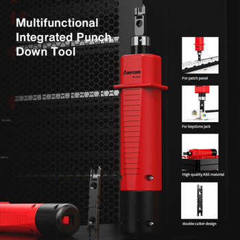 Punch Down Tool, AMPCOM 110 Type keystone jack Impact Tool Инструменти за вмъкване на клеми с ножово съхранение за Ethernet кабел