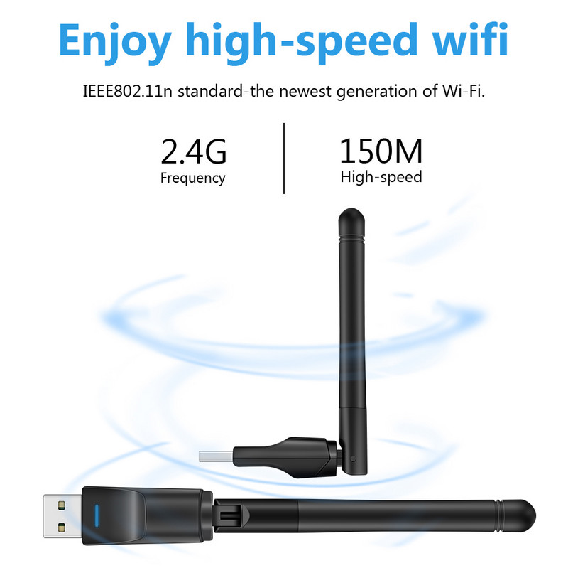 USB 2.0 wifi adapter 802.11n/g/b usb wifi usb ethernet TECHKEY wifi antenna 150Mbps wifi dongle chromecast PC-hez usb lan