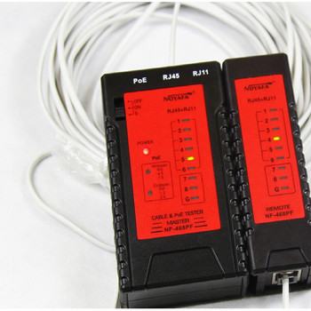 Noyafa NF-468PF POE Tester Detection Standard Δοκιμή συνέχειας καλωδίου δικτύου LAN RJ11 RJ45 Φως LED