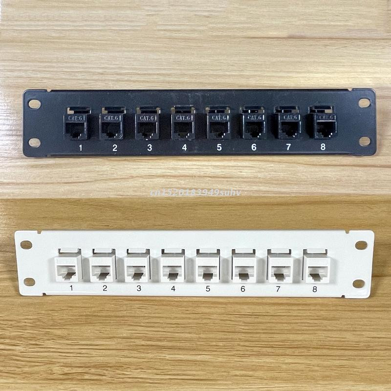 8-portni 6 oklopljeni patch panel RJ45 mreža 10G spremno metalno kućište Označavanje bojama za T568A i T568B ožičenje