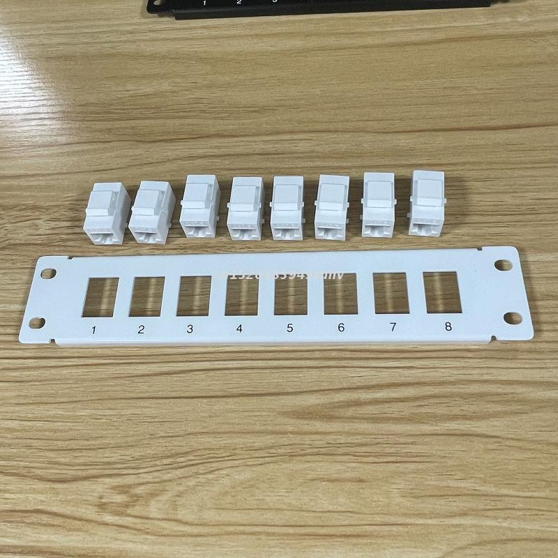 8-portni 6 oklopljeni patch panel RJ45 mreža 10G spremno metalno kućište Označavanje bojama za T568A i T568B ožičenje