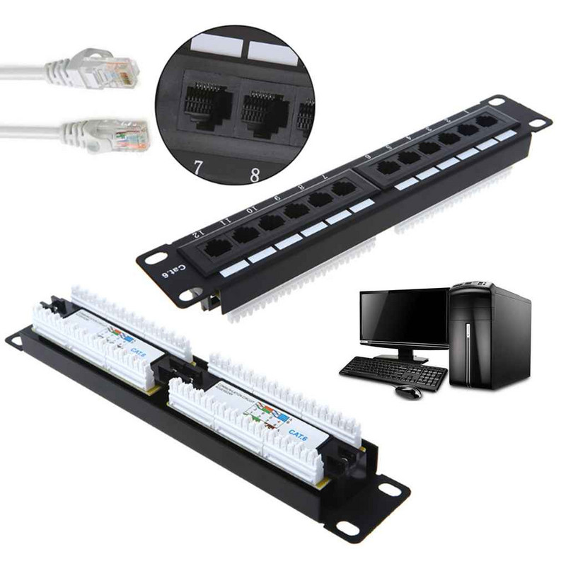 GL-4013 12 portos csavart érpárú patch panel 10 hüvelykes Cat6 hálózati falra szerelhető felületi patch panel 4 csavarral