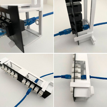 CAT6 10-портов екраниран пач панел RJ45 10G готов метален корпус, цветно кодирано етикетиране за окабеляване на T568A и T568B