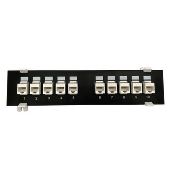 CAT6 10 Port Shielded Patch Panel RJ45 10G έτοιμο μεταλλικό περίβλημα με έγχρωμη κωδικοποίηση για καλωδίωση T568A και T568B