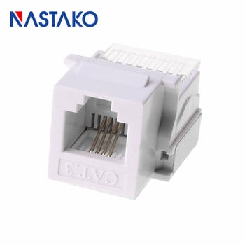 6 бр./Опаковка RJ11 CAT3 Keystone Jack Connector Адаптер за телефонен модул Без инструменти 6P4C Адаптер за кабел Telecom Voice Socket