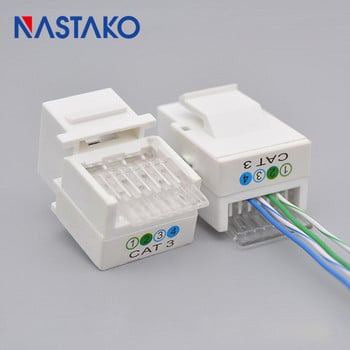 6 бр./Опаковка RJ11 CAT3 Keystone Jack Connector Адаптер за телефонен модул Без инструменти 6P4C Адаптер за кабел Telecom Voice Socket