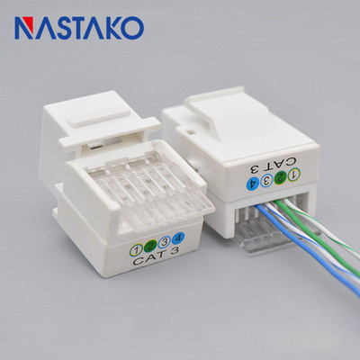 6 vnt / pakuotė RJ11 CAT3 Keystone lizdo jungtis telefono modulio adapteris be įrankių 6P4C kabelio adapteris telekomunikacijų balso lizdas