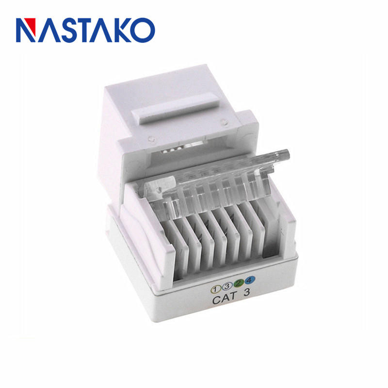 6 vnt / pakuotė RJ11 CAT3 Keystone lizdo jungtis telefono modulio adapteris be įrankių 6P4C kabelio adapteris telekomunikacijų balso lizdas