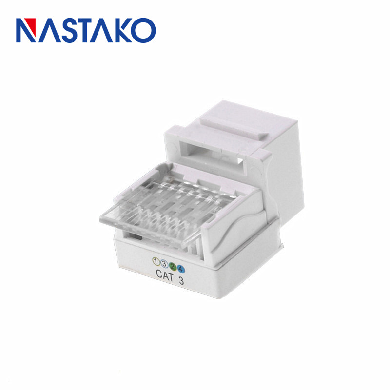 6 vnt / pakuotė RJ11 CAT3 Keystone lizdo jungtis telefono modulio adapteris be įrankių 6P4C kabelio adapteris telekomunikacijų balso lizdas