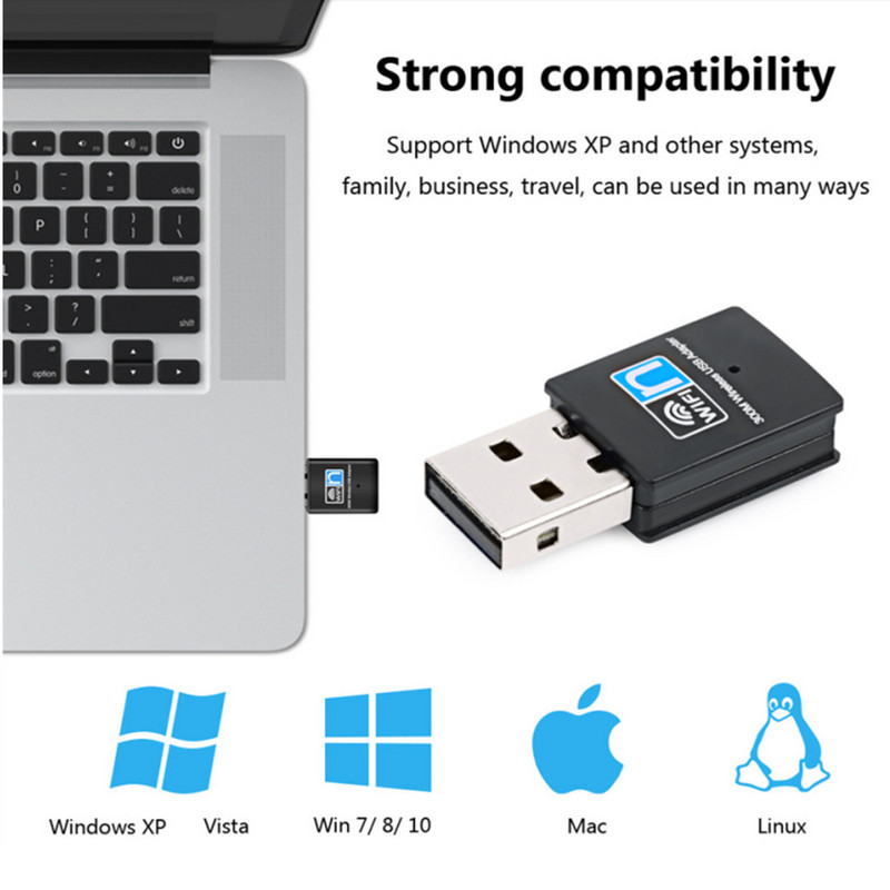 LccKaa Mini Wireless USB Wifi Adapter 802.11N 150/300Mbps USB 2.0 Receiver Dongle hálózati kártya asztali laptophoz Windows MAC