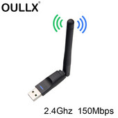 OULLX USB Wifi adapteris 150Mbps 2,4 GHz antenas Ethernet Wi-fi sargspraudnis Lan bezvadu tīkla karte PCpiezīmjdatora Wifi IPTV uztvērējs