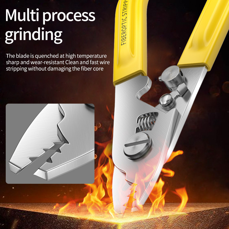 YOUYSI Kliješta za glodanje vlakana s 3 priključka Skidač vlakana Skidač kožnih kabela Kliješta za glodanje s tri priključka Skidač vlakana