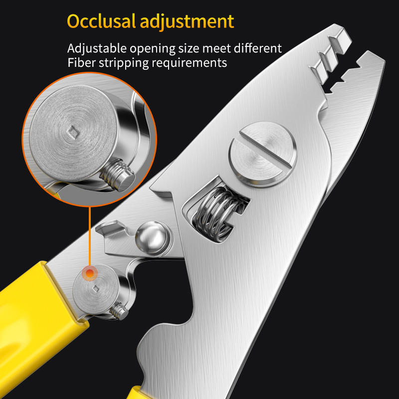 YOUYSI Kliješta za glodanje vlakana s 3 priključka Skidač vlakana Skidač kožnih kabela Kliješta za glodanje s tri priključka Skidač vlakana