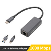 USB 3.0 žičani 10/100/1000Mbps USB Typc C na Rj45 Lan Ethernet adapter Mrežna kartica USB HUB za Nintendo Switch PC Macbook Laptop