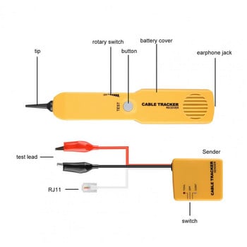 RJ11 Cable Tracker Clear Mark Professional Wire Identification Line Finder Τηλεφωνικά συστήματα Δοκιμαστική καλωδίωση δικτύου