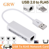 Grwibeou USB 2.0 la placă de rețea RJ45 10/100Mbps USB Lan RJ45 placă de rețea Adaptor USB la Ethernet pentru PC, laptop, Windows 7 8 10