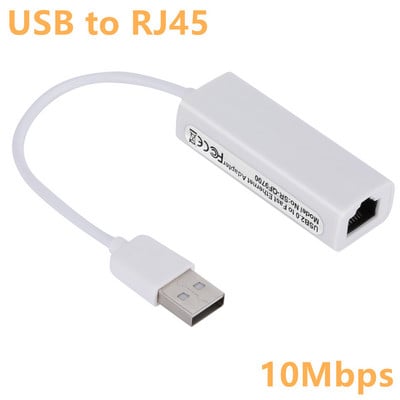 Grwibeou USB 2.0 la placă de rețea RJ45 10/100Mbps USB Lan RJ45 placă de rețea Adaptor USB la Ethernet pentru PC, laptop, Windows 7 8 10