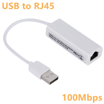 Grwibeou USB 2.0 la placă de rețea RJ45 10/100Mbps USB Lan RJ45 placă de rețea Adaptor USB la Ethernet pentru PC, laptop, Windows 7 8 10