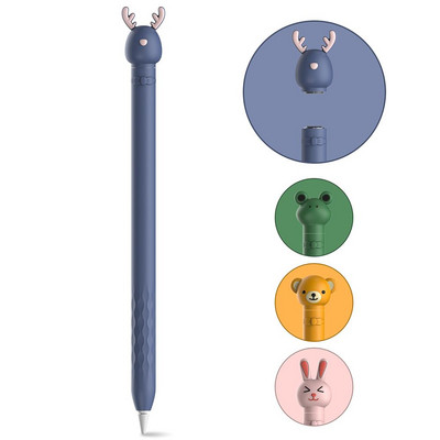 Kondensatoriaus rašiklio dėklas Mielas animacinis minkštas silikoninis apsauginis dangtelis, suderinamas su 1-os 2-osios kartos Ipencil