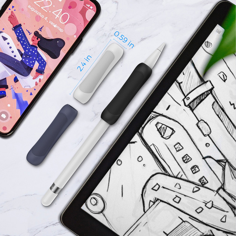 3-dielne ochranné puzdro, nárazuvzdorné, protišmykové, ochranné, proti poškriabaniu, pre Apple iPad Pencil Gen 1/2 Stylus Pen