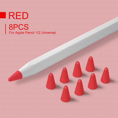 Apple Pencil 1 ir 2 of 8 PCs antgalis Silikoninis dangtelis Planšetinis kompiuteris Planšetinis kompiuteris iPad priedai