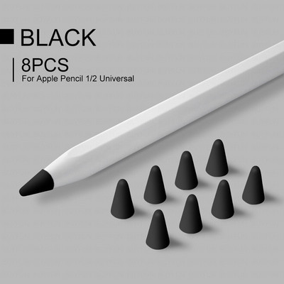 Apple Pencil 1 ir 2 of 8 PCs antgalis Silikoninis dangtelis Planšetinis kompiuteris Planšetinis kompiuteris iPad priedai