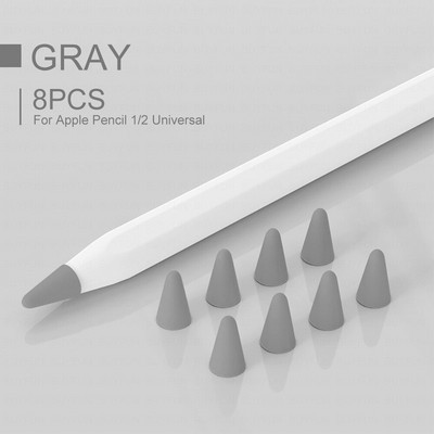 Apple Pencil 1 ir 2 of 8 PCs antgalis Silikoninis dangtelis Planšetinis kompiuteris Planšetinis kompiuteris iPad priedai