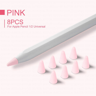 Apple Pencil 1 ir 2 of 8 PCs antgalis Silikoninis dangtelis Planšetinis kompiuteris Planšetinis kompiuteris iPad priedai